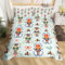 Parure de lit 2 pièces avec housse de couette et 1 taie d'oreiller pour enfants, garçons et filles, adultes, motif casse-noisette, motif : Casse-noisette, vert clair
