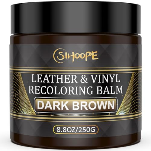 SIHOOPE 250 g Líquido Reparador para Cuero Marrón Oscuro, Kit de Reparación - Pintura para Cuero, Quita Arañazos en Asientos de Coche, Sofás, Zapatos, Bolsos y Chaquetas
