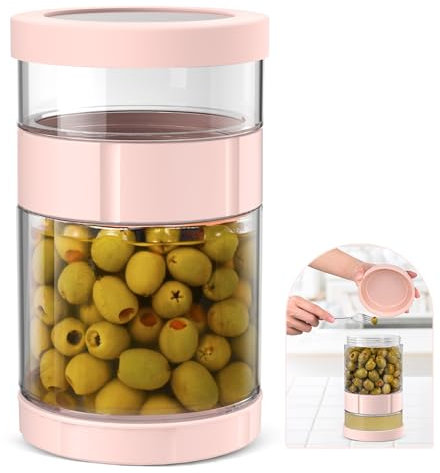 Glas Einlegeglas mit Sieb Flip, 56oz Luftdichtes Essiggurken Zum Umdrehen, auslaufsicher Saft Separator Gurkenglas Zum Umdrehen mit Dichtung Silikonring für Oliven, in Scheiben geschnitten Pickle