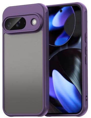 PanXCase Funda para Google Pixel 9/9 Pro Protectora Antigolpes Militar Mate Translúcida Carcasa Google Pixel 9/9 Pro Capa (Morado)