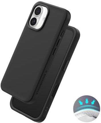 RhinoShield Hülle kompatibel mit [iPhone 16] | SolidX – Schlankes, verstärktes Schutzcase mit stoßdämpfendem Design und 3,5 m Fallschutz – Schwarz