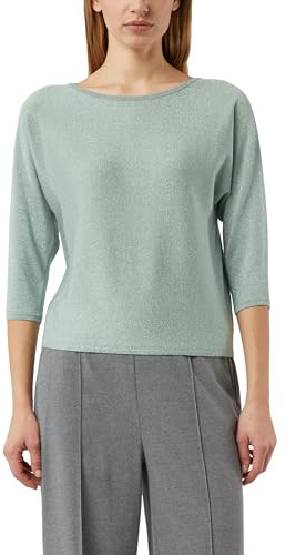 COMMA Damen Strickpullover – Glitzergarn, U-Boot-Ausschnitt, 3/4-Ärmel