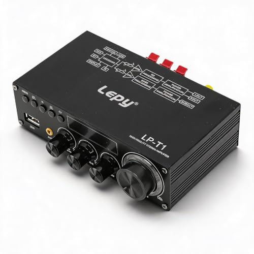 Annadue 2.1 Kanal Bluetooth 5.1 Stereoverstärker, HiFi Digitalverstärker Home Audio Stereo Receiver mit USB Aux Digital Koaxial für Heimkino Karaoke, 30WX2+60W (EU-Stecker)