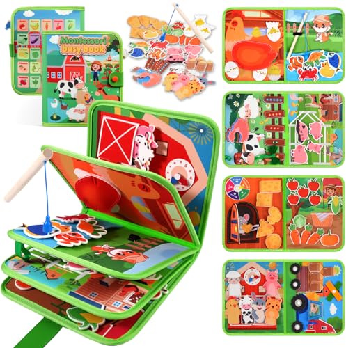 ZOOI Busy Board Montessori Spielzeug ab 1 2 Jahr, Busy Book ab 1 2 3 Jahre | Kinderspielzeug Spielzeug ab 1 2 3 Jahre, Baby Geschenk, Activity Spiel, Motorikspielzeug für Entwicklung, Schultüte Füllung