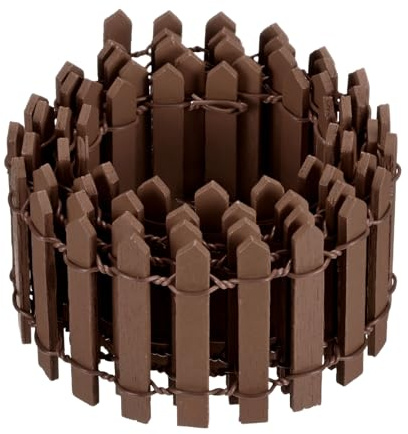 M METERXITY 1-Pack Miniature Fairy Garden Fence, 35 Inch 90x5cm Wooden DIY Small Wood Decorative Picket Fence for Dollhouse/Crafts/Diorama Project, Micro Landscape Ornaments [Brown]