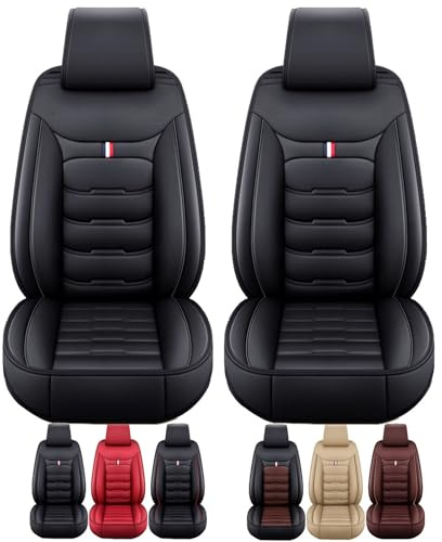 Sitzbezüge Auto für Mercedes-Benz A-Klasse (W177) 2018-Heute Autositzbezüge auto Vier Jahreszeiten Nutzbar Vollumschliessend Design Einfache Montage, Für Vordersitze(Schwarz,Ohne Kissen)