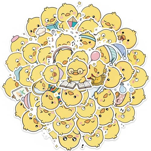 RGBEE Kawaii Ente Aufkleber Sticker Set 50 Stücke, Graffiti Lustig Anime Aufkleber für Laptop Skateboard Fahrrad Kindle Scrapbook Journal Koffer Helm Motorrad