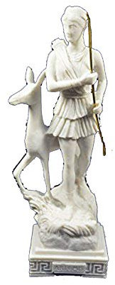 Artemis Skulptur mit Hirsch Statue Antike griechische Göttin der Jagd Diana