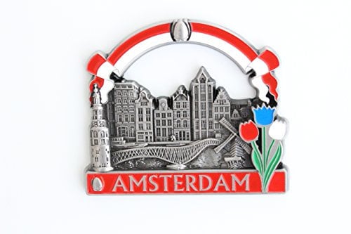 3D City Metal Fridge Magnets Country Holiday Souvenir London Paris NewYork Berlin Dubai Amsterdam Rome Prague Milan Barcelona Venice (Amsterdam)