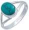 Silber Ring Damen 925 Türkis Edelstein türkis schlicht modern (MRG-092-15-(54))