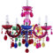 LITECRAFT Marie Therese Chandelier Ceiling Light Crystal Effect 5 Arm - (Multi Coloured, with LED Bulbs)