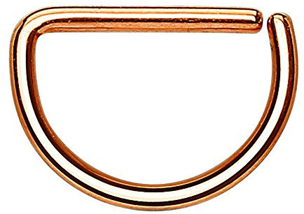 Piercingfaktor Universal D Ring Piercing Septum Tragus Helix Ohr Nase Lippe Brust Intim Nasenpiercing Lippenpiercing Rosegold 1,0mm x 10mm