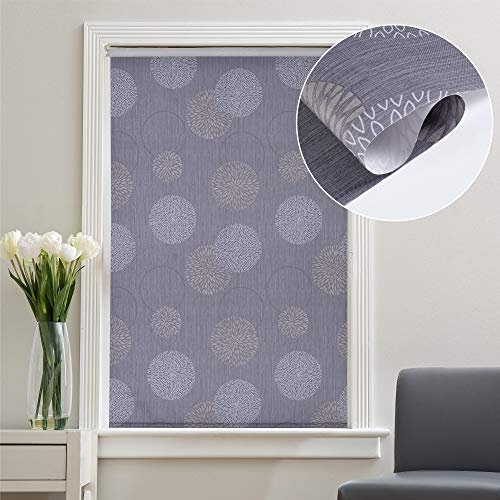 Deco Window Bedruckte Rollos für Fenster (137 cm B x 213 cm L, Mineralgrau), mit Kordel, halbverdunkelnd, Polyester, UV-Schutz, Sonnenschutz für Zuhause und Büro, Innen- und Außenmontage