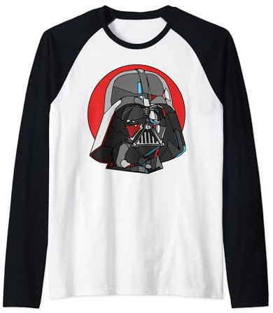 Star Wars Darth Vader Stained Glass Style Portrait Raglan Baseball Tee