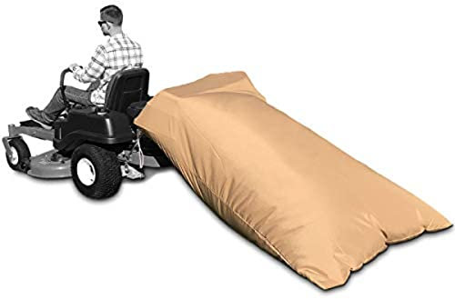 Garden Waste Bag Large Capacity Universal Lawn Leaf Bag Oxford Leaf Grass Storage Bags For Sweeper For Most Ride-on Lawn Tractors And Zero-turn Mowers Khaki