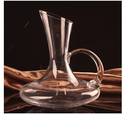 Ykun Bleifreies Kristallglas-Dekanter, Rotwein-Dekanter, Dekanter, Kreativkrug-Dekanter, Krug mit Henkel-A3