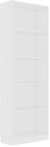vidaXL Bücherregal 5 Fächer Standregal Aktenregal Wandregal Raumteiler Regal Raumtrenner Büroregal Mehrzweckregal Weiß 60x24x175cm Holzwerkstoff