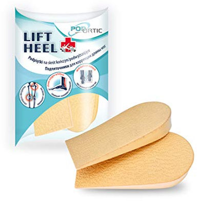 FabaCare Lift Heel Premium Schuheinlage aus Echtleder und Schaumschicht, Fersenpolster, Fersenkissen, Fersenkeil, Größe 2,5 cm L