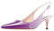 Lutalica W Women's Patent Leather Pointed Toe Comfortable Basic Kitten Heel Slingback Pumps Shoes White-Purple Size 35