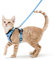 rabbitgoo Katzengeschirr mit Leine Softgeschirr für Katze Brustgeschirr Cat Harness Katzengarnitur Ausbruchsicher Verstellbar Katzenweste Hellblau XS