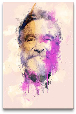 Robin Williams Porträt Abstrakt Kunst Filmlegende Schauspieler 60x90cm Leinwandbild