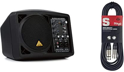 Behringer EUROLIVE B205D Ultrakompaktes 150-Watt-PA/Monitor-Lautsprechersystem & Stagg SMC6 Kabel, XLR (m) -XLR (f), Mikrofon-zu-Mischpult, 6 Meter lang, Schwarz