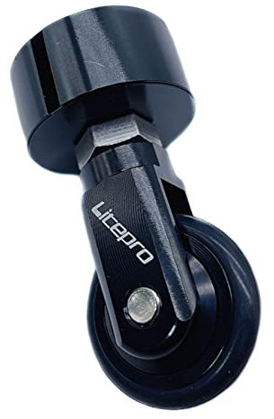 Perfeclan Faltrad Sattelstütze Easy Wheel 33,9 mm Sattelstütze Aluminiumlegierung Sattelrohr montiert Roller Faltrad Transport Reise Laufrollen Zubehör - Schwarz