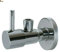 BricoLoco Llave de paso agua. Llave corte escuadra macho macho. Cierre cerámico. En latón cromado. Grifo lavabo, fregadero, cisterna, lavadora, para latiguillos. Diseño círculo. (1)