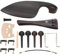 Agatige 4/4 Violin Ebenholz Zubehör, 15 Stück Kit beinhaltet Kinnhalter ohne Loch Saitenhalter 4 Stimmwirbel ohne Loch Endstift Saitenhalter 4 Stimmgerät Stimmstock Steg Schraube für Kinnhalter