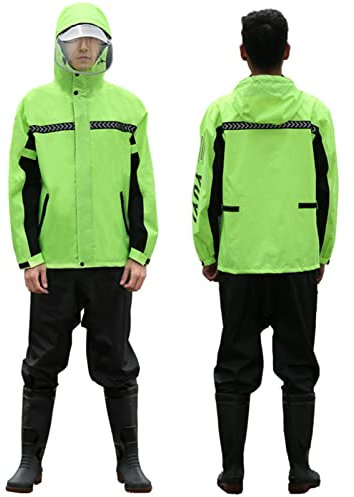 SJASD Regenanzug Herren Damen,Regenkombi Motorrad Regen Jacke und Hose Anzug Kombi Wasserdicht Atmungsaktiv,Fahrrad Regen Jacke Reflektierend Radtrikote mit winddichter Kapuze,Arbeitskleidung
