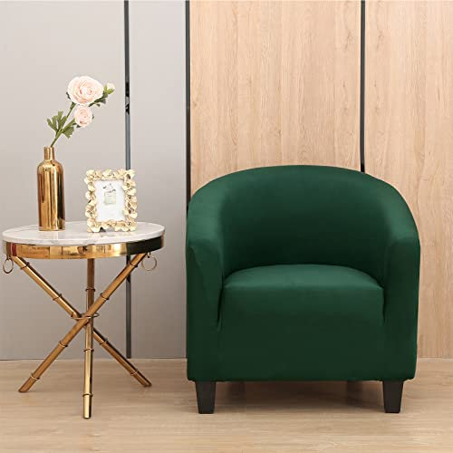 LEONEBEBE Club Stuhl Slipcover, Stretch Tub Stuhlabdeckung mit elastischer Unterseite Universal Stoff Sessel Slipcover 1-teilige Couch Abdeckung für Bar Counter Wohnzimmer (Grün)