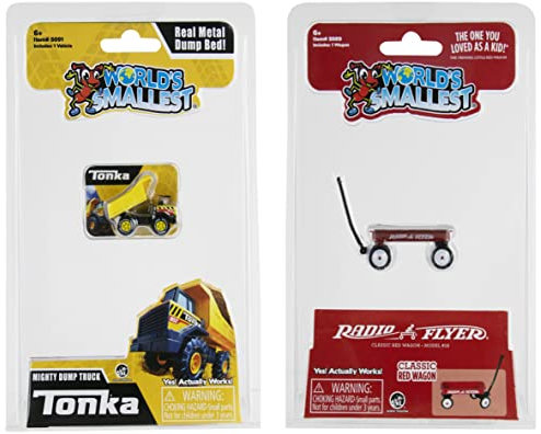 Worlds Smallest World's Tonka Dump Truck and Radio Flyer Red Wagon Set of 2