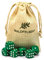 Waldfelsen 6, 12, 20, 30 o 50 dadi di alta qualità, dimensioni standard 16 mm, dadi acrilici, dadi da gioco, 6 lati, set di accessori da gioco con sacchetto di stoffa (verde, 6 pezzi)