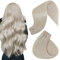 Hetto Weft Human Hair Extensions Platinum Blonde 100g Double Weft Human Hair Extensions Sew in Real Hair 18 Inch #60