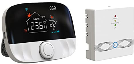 URPIZY Smart Thermostat Boiler WLAN Heizungsthermostat, WiFi Heizkörperthermostat mit Empfänger für Tuya Programmierbarer Wandthermostat mit Empfänger Kompatibel Life App