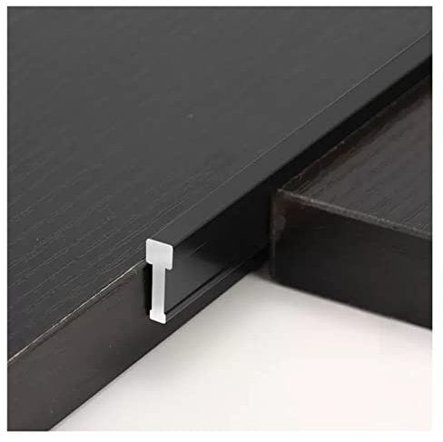 HAIXHX übergangsprofi T-Boden-Übergangsstreifen aus Metall für Falz-Türen, Türrahmen für Vinyl-Bodenbelag zu Fliesen für Küche-Schlafzimmer-Balkon (Color : Black, Size : Length 110cm/43.3in)