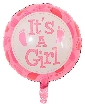 Folienballon Baby Girl, rund - It's a Girl, ca. 45 cm - Party Luftballon Deko Dekoration Kindergeburtstag Helium Heliumballon XXL Ballon Geburt Geburtstag Baby Girl boy Mädchen Junge Babyparty
