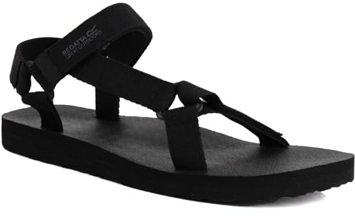 Regatts Mens Vendeavour Hook & Loop Walking Sandals - Black - 9.5 UK