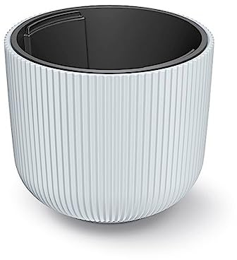 Prosperplast Milly Blumentopf 34,9 x 29,0 cm weiß – moderner Kunststoff-Pflanztopf, leicht & robust, pflegeleicht, für Innen & Außen