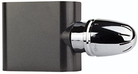 Ventil-Armaturen Set Multiblock Universal für Heizkörper Badheizkörper mit Mittelanschluss inkl. Thermostatkopf (Eck (Rohre aus der Wand), Anthrazit)