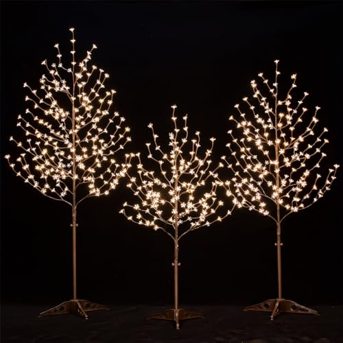 Tybeeu - 144/184/240 cerisier lumineux avec 144/184/240 LED blanc chaud pour décoration de vacances, intensité variable, certifié UL, étanche, idéal pour