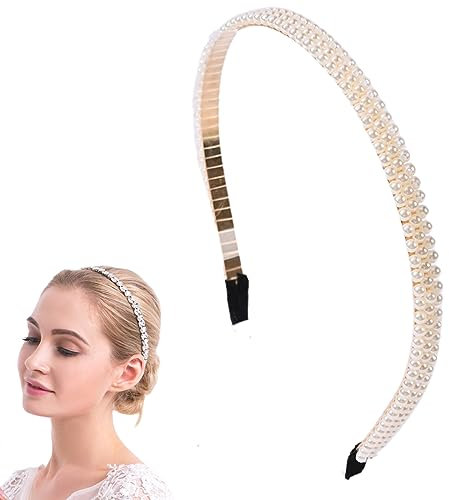 Headband Pearls Headbands Pearl Hairbands Bridal Hair Hoop Wedding Hair Accessories for Women Girls Wedding Birthday Party 2411