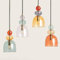 LEDKIA LIGHTING - Suspension Baudelaire | Design Élégant Vintage | Compatible avec Ampoules LED E14 | Câble Réglable | Intérieur IP20, Vert, Métal Verre