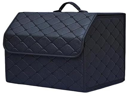 ZAPORA Auto Kofferraum Leder Organizer Box, für Audi RS4 RS5 RS Q8 A1 A3 A4 A5 A6 A7 A8 E-tron Faltbare Autotasche Organizer Wasserdicht mit Fächern Aufbewahrungs Box Zubehör,A54CM