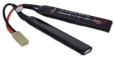 Airsoft 7.4V 1300mAh 25C LiPo Cranestock battery with case LP302 Vapextech mini Tamiya