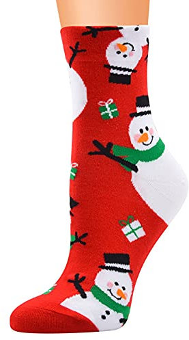 HAQUOS wintersocken damen - Weihnachtssocken Damen Warme Weihnachtsgeschenke Baumwolle Motiv Socken Frauen Bunte WanderSocken Adventskalender Socken Damen Neuheit Geschenk für Frauen