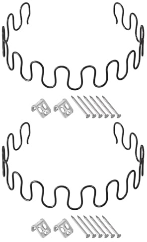 sourcing map 23.6 Zoll Sofa Federersatz mit Clips Nägel 2er Pack Runde Feder Recliner Teile für Möbel Couch Reparatur Fixierung Stuhl Durchhängende Sitzfläche, Schwarz