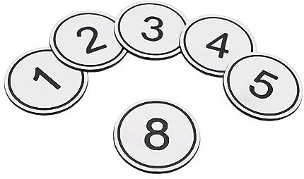 NanTun Kunststoff-Tischnummernaufbewahrung, Schließfach, Schranknummern, Kneipen, Restaurants, Clubs, Etiketten, 50 Stück, Weiß, 1 bis 50 Stück