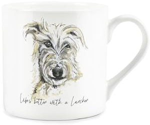 Lurcher Mug - Lifes Better with A Lurcher Bone China White Mug - Tea/Coffee Gift for Dog Lovers