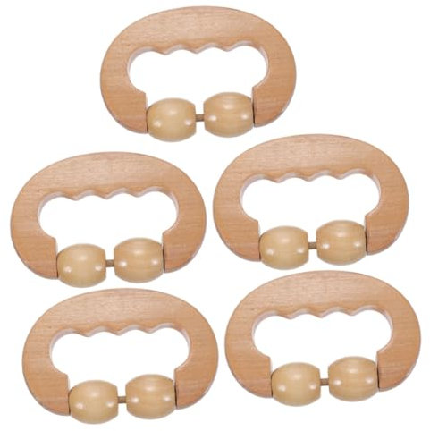FRCOLOR 5st Handmassagerolle Doppelrolle Aus Holz Zurück Faszien Massage Werkzeug Massagegeräte Für Den Nacken Guascha Muskelmassagerolle Massagegerät Für Den Rücken Körper Bahre Hölzern